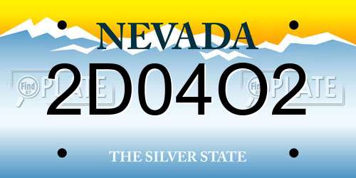 2D04O2 Nevada License Plate