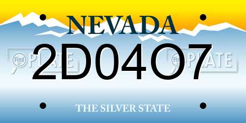 2D04O7 Nevada License Plate