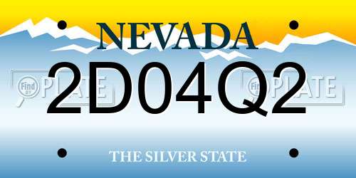 2D04Q2 Nevada License Plate