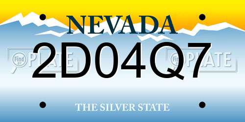 2D04Q7 Nevada License Plate