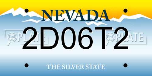 2D06T2 Nevada License Plate