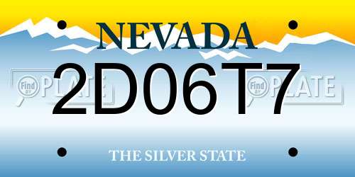 2D06T7 Nevada License Plate
