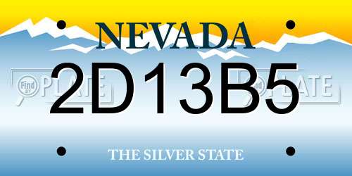 2D13B5 Nevada License Plate
