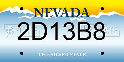 2D13B8 Nevada License Plate