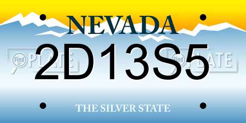 2D13S5 Nevada License Plate