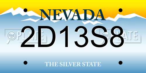 2D13S8 Nevada License Plate