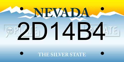 2D14B4 Nevada License Plate