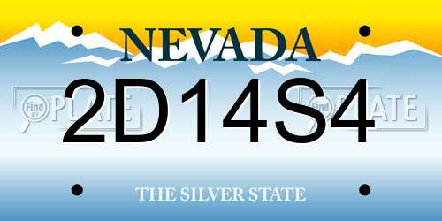 2D14S4 Nevada License Plate