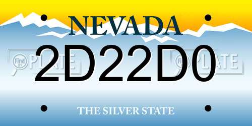 2D22D0 Nevada License Plate