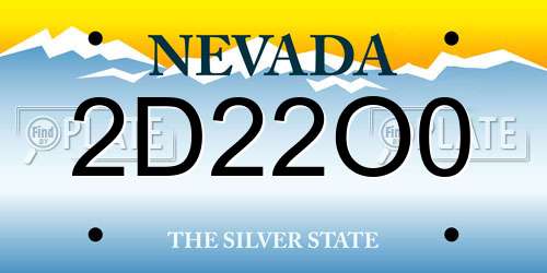 2D22O0 Nevada License Plate