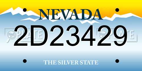2D23429 Nevada License Plate