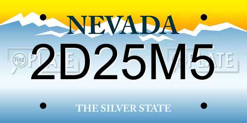 2D25M5 Nevada License Plate