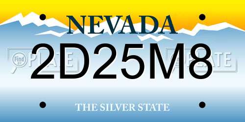 2D25M8 Nevada License Plate