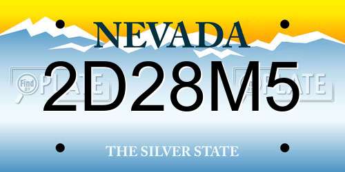 2D28M5 Nevada License Plate