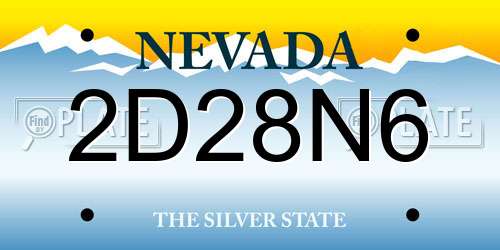 2D28N6 Nevada License Plate