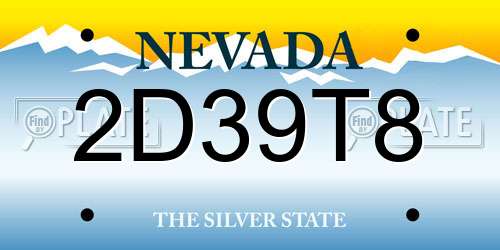 2D39T8 Nevada License Plate