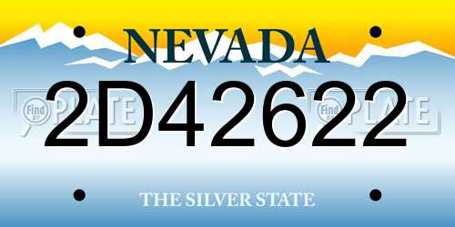 2D42622 Nevada License Plate