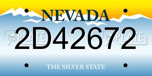 2D42672 Nevada License Plate