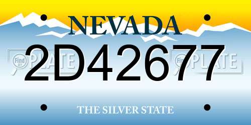 2D42677 Nevada License Plate