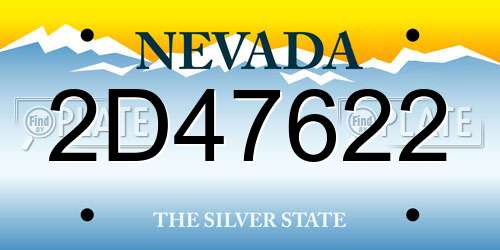 2D47622 Nevada License Plate