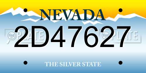 2D47627 Nevada License Plate