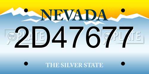 2D47677 Nevada License Plate