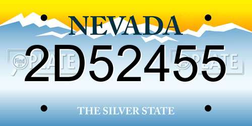 2D52455 Nevada License Plate