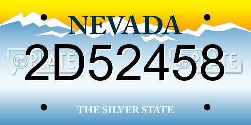 2D52458 Nevada License Plate