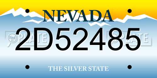 2D52485 Nevada License Plate