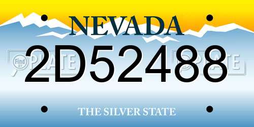 2D52488 Nevada License Plate