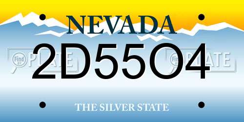 2D55O4 Nevada License Plate