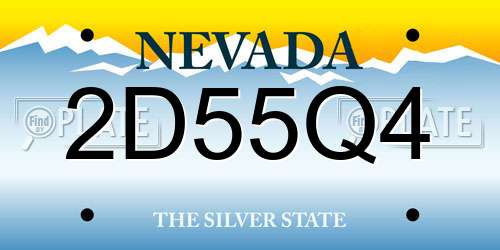 2D55Q4 Nevada License Plate