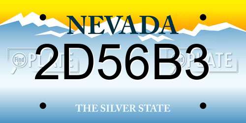 2D56B3 Nevada License Plate