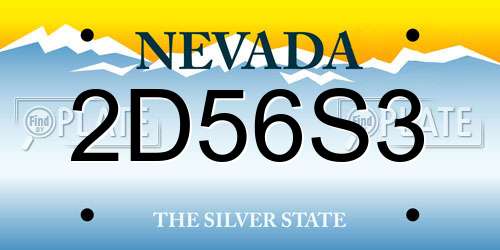 2D56S3 Nevada License Plate
