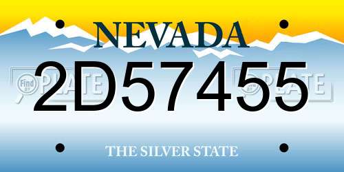 2D57455 Nevada License Plate