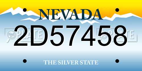 2D57458 Nevada License Plate