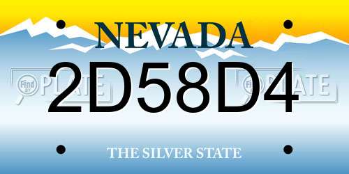 2D58D4 Nevada License Plate