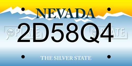 2D58Q4 Nevada License Plate