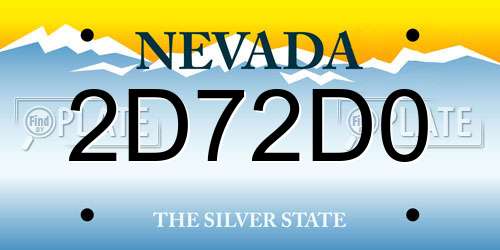 2D72D0 Nevada License Plate