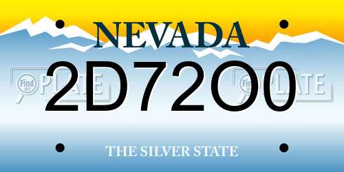 2D72O0 Nevada License Plate