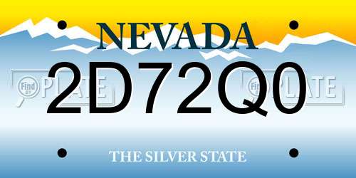 2D72Q0 Nevada License Plate