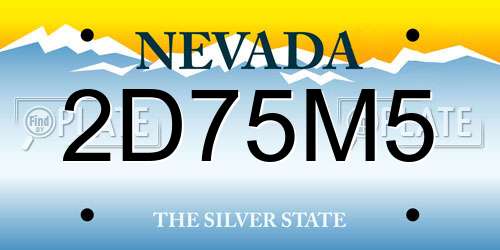 2D75M5 Nevada License Plate
