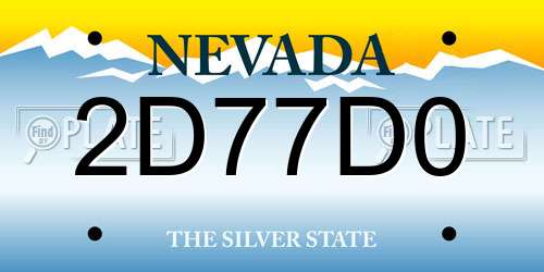 2D77D0 Nevada License Plate