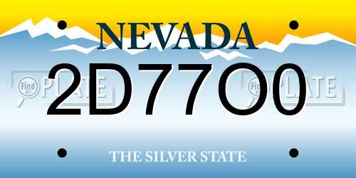 2D77O0 Nevada License Plate