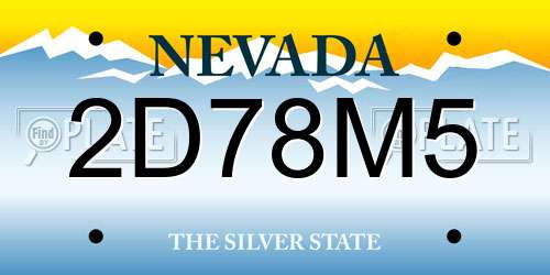 2D78M5 Nevada License Plate