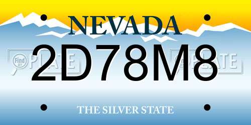 2D78M8 Nevada License Plate