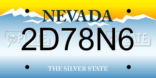 2D78N6 Nevada License Plate