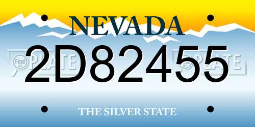 2D82455 Nevada License Plate