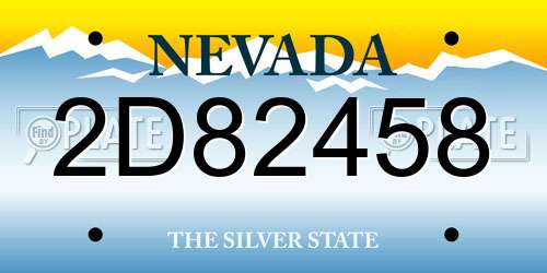 2D82458 Nevada License Plate