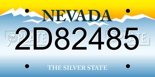 2D82485 Nevada License Plate